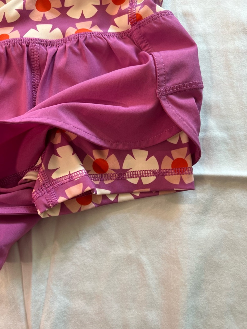 Hanna Andersson Pink and Orange Floral Fold-Over Waist Active Shorts 3T - Picture 2 of 4